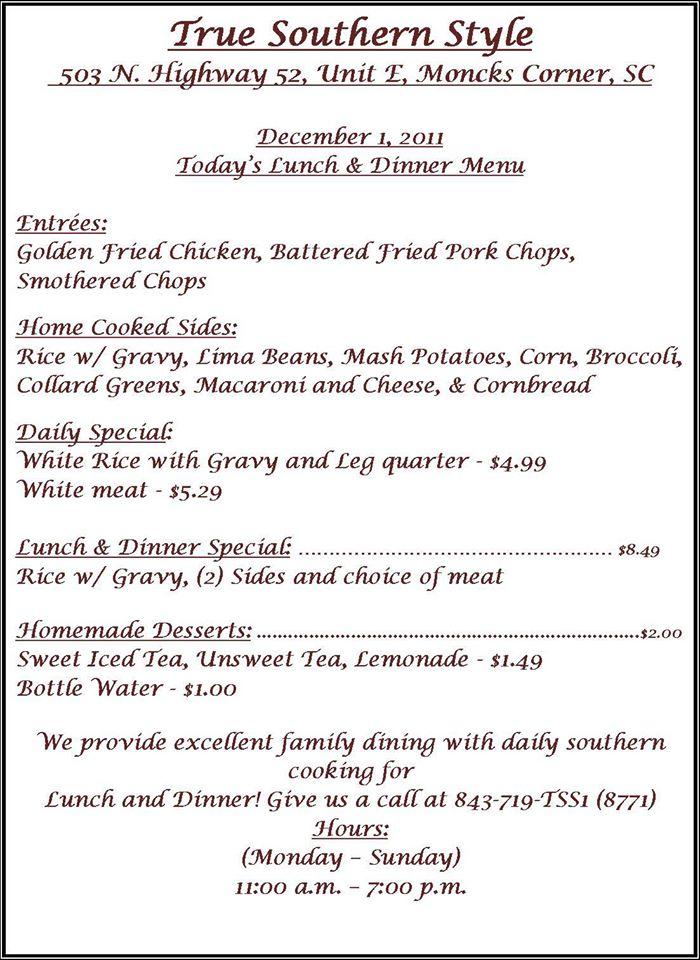 Carta de True Southern Style