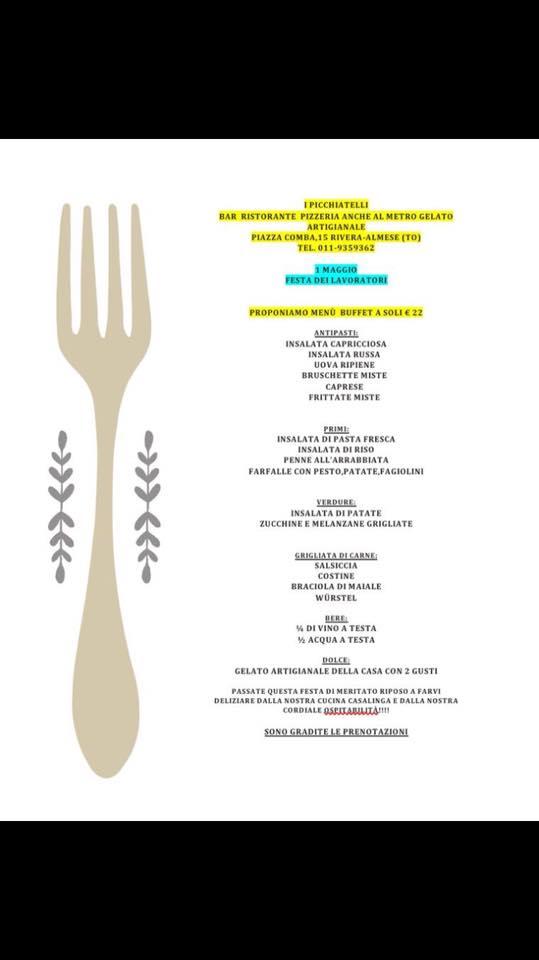Menu di I Picchiatelli Almese 