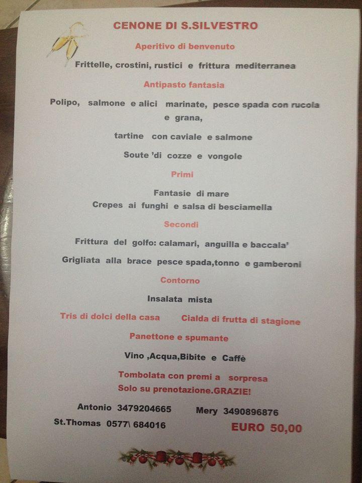 Menu di St Thomas 