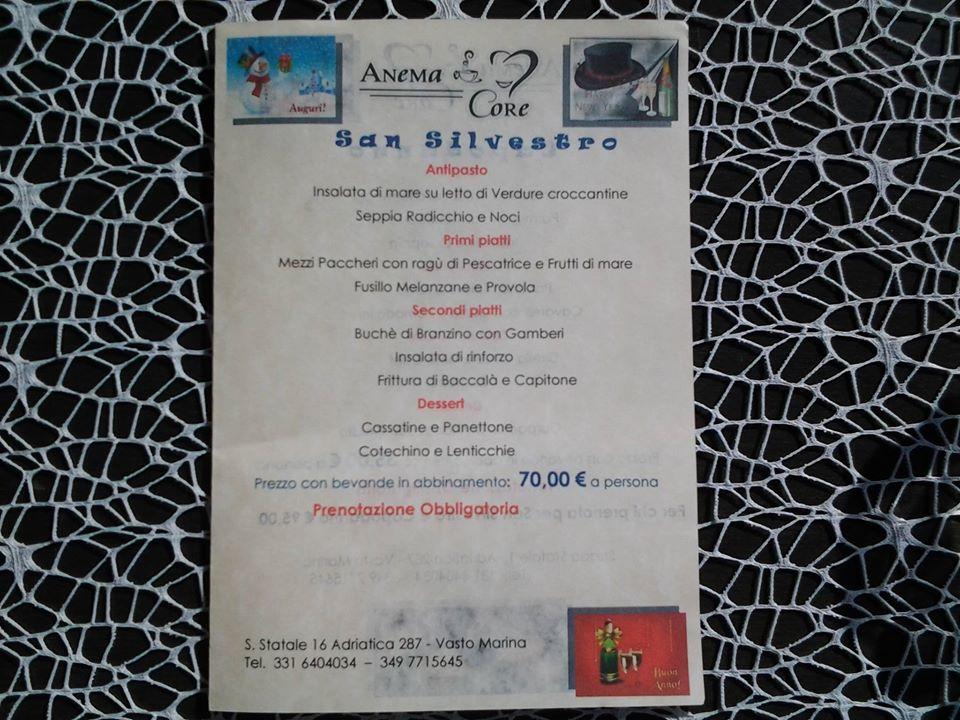 Menu di Anema Anemacore Core 