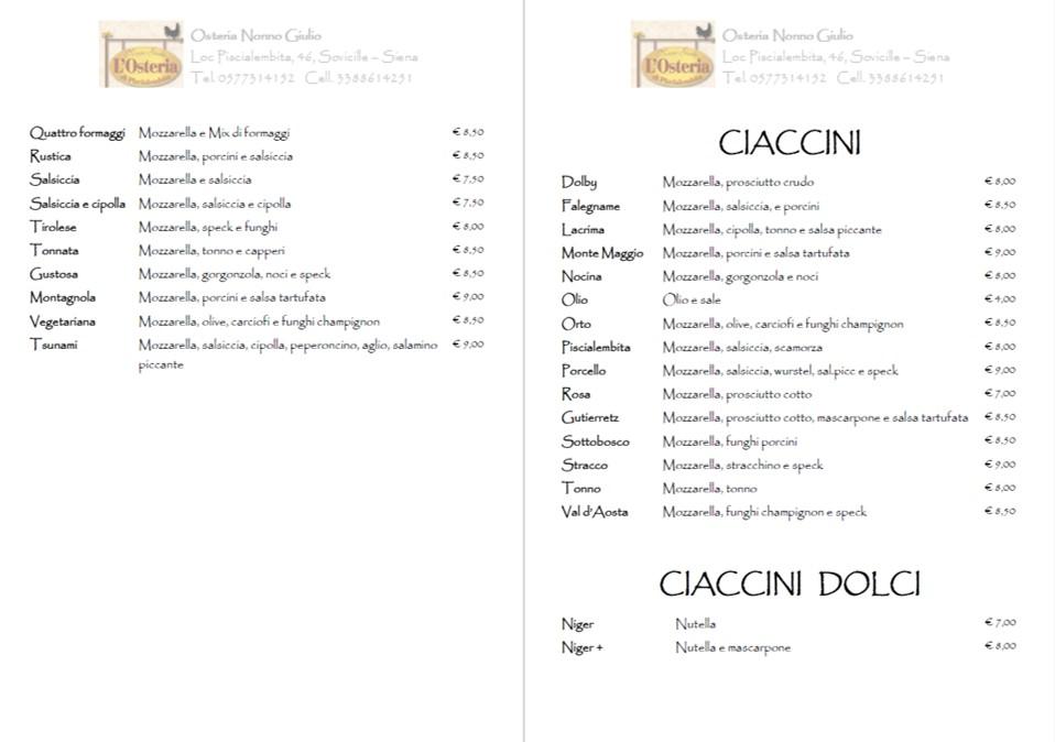 Menu di Nonno Giulio 