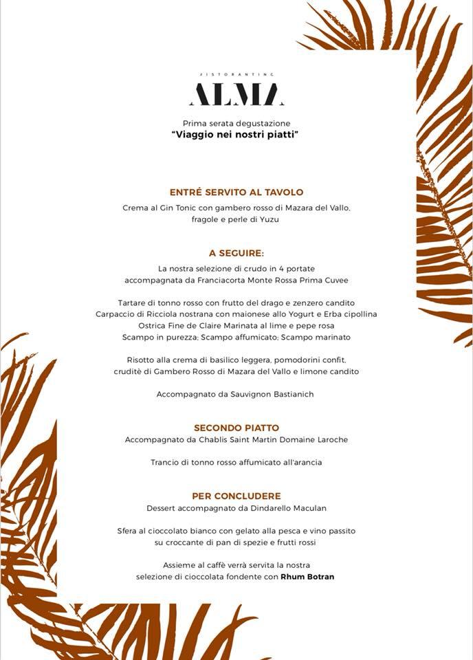 Menu di ALMA - Private Club 