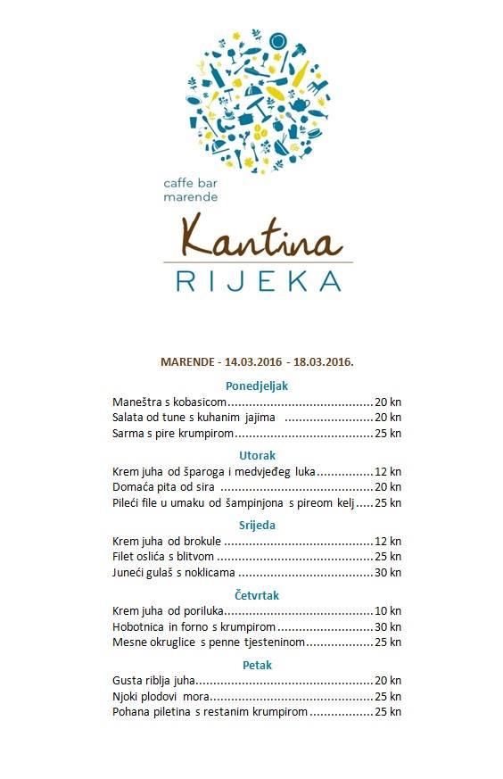 Menu di Kantina Rijeka 