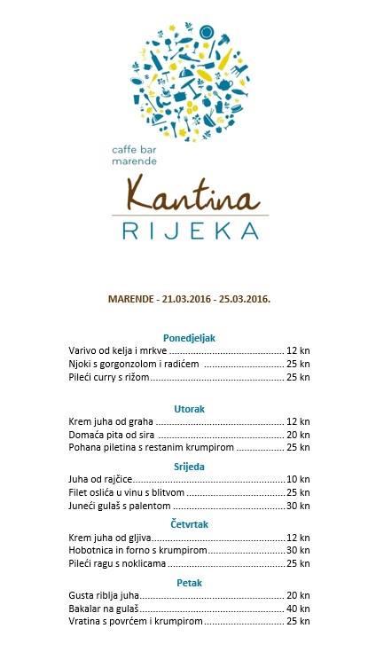 Menu di Kantina Rijeka 
