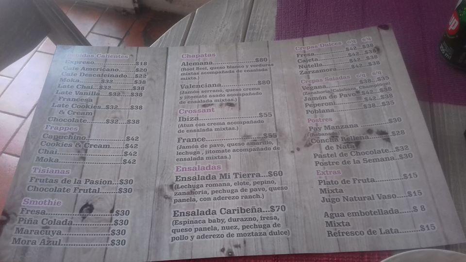 Bakery Coffe menu
