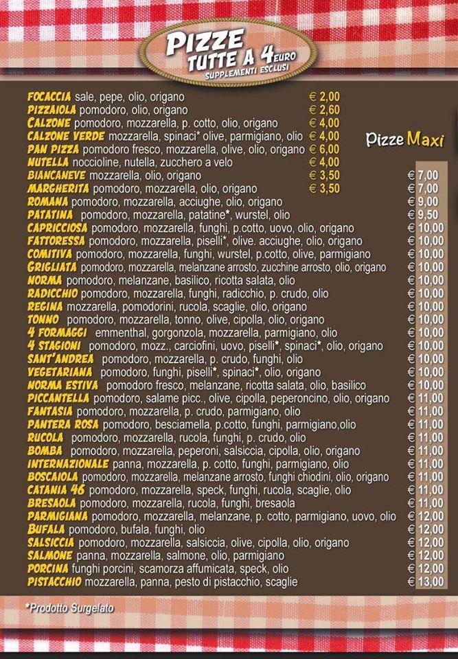 Menu di Pizzeria G e G 