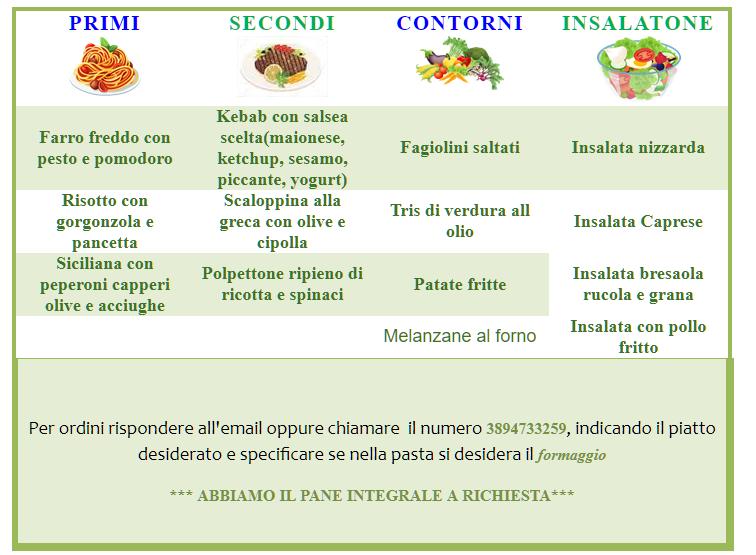 Menu di Ci ritorno 