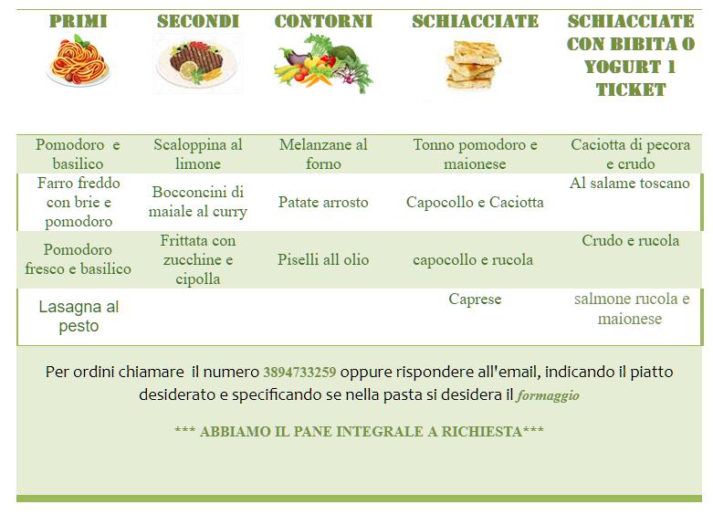 Menu di Ci ritorno 