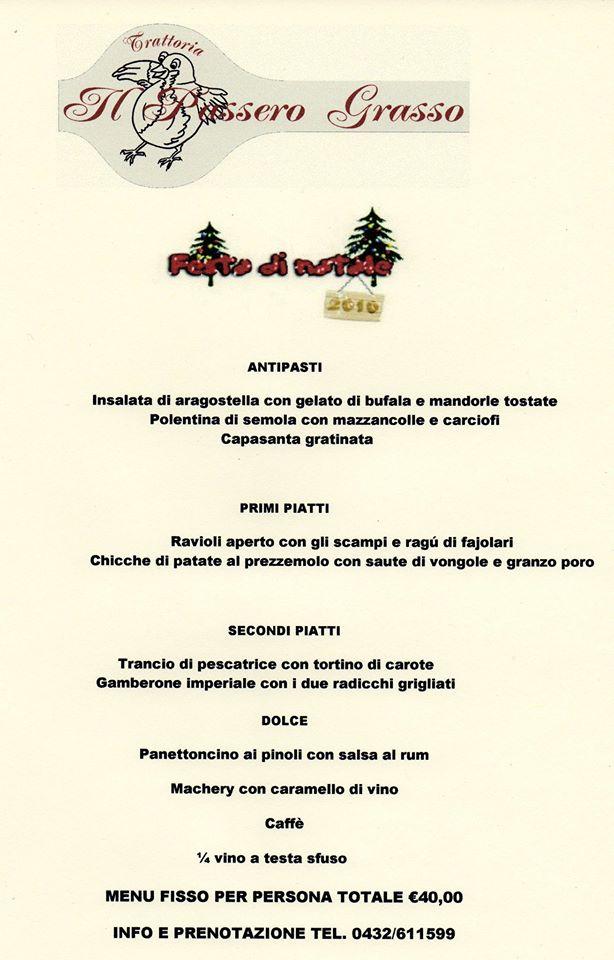 Menu di TRATTORIA IL PASSERO GRASSO 