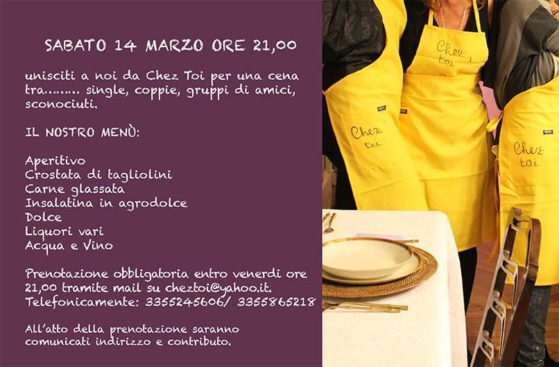 Menu di Chez Toi l' home restaurant 