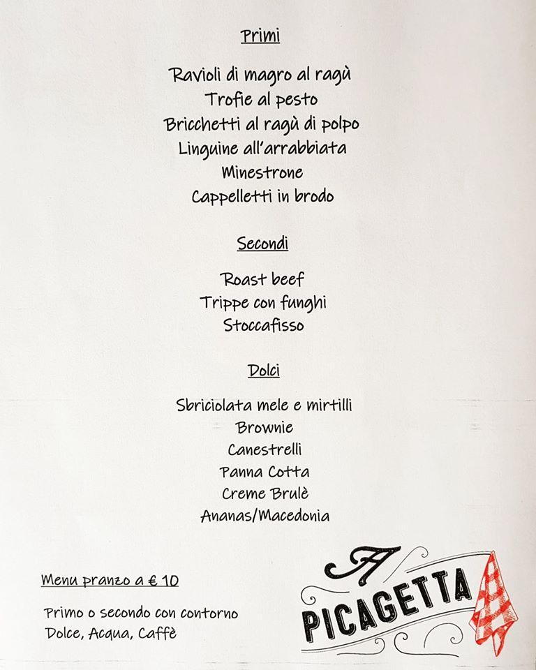 Menu di A Picagetta 