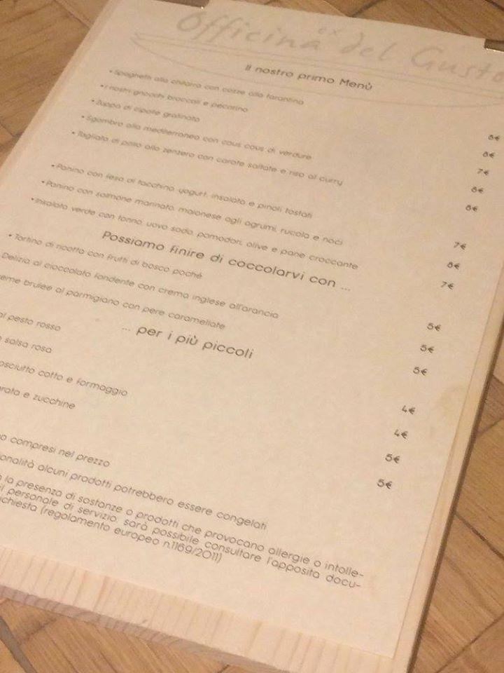 Menu di Ex Officina Del Gusto 