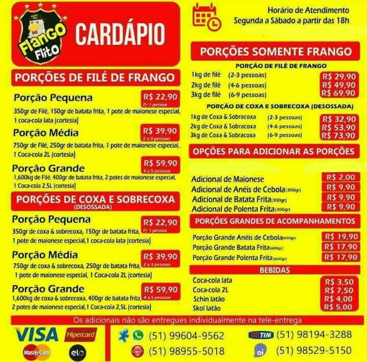 Flango Flito Canoas RS menu