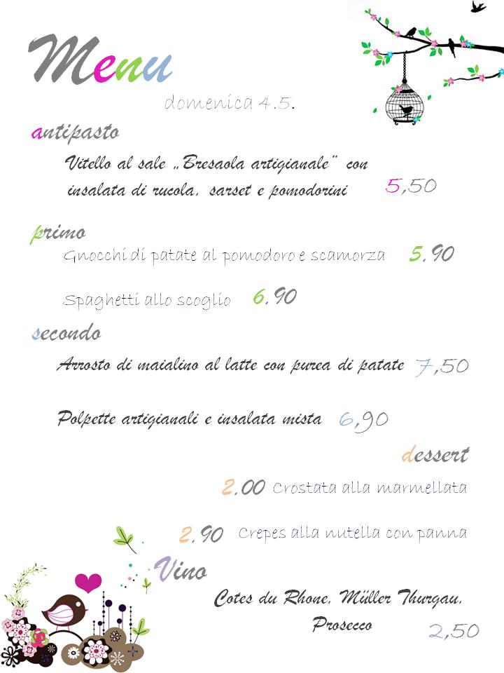 Menu di OBG Caselle 