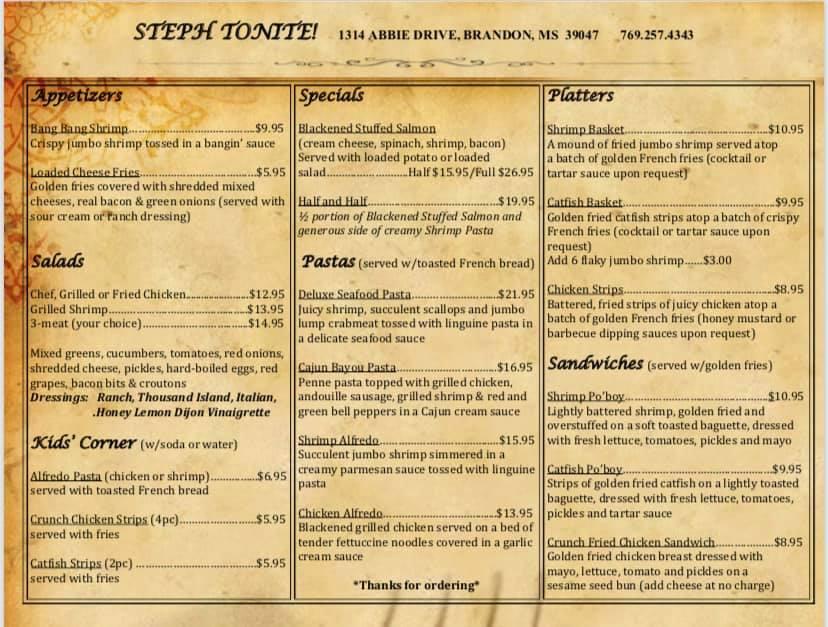 Carta de Steph Tonite