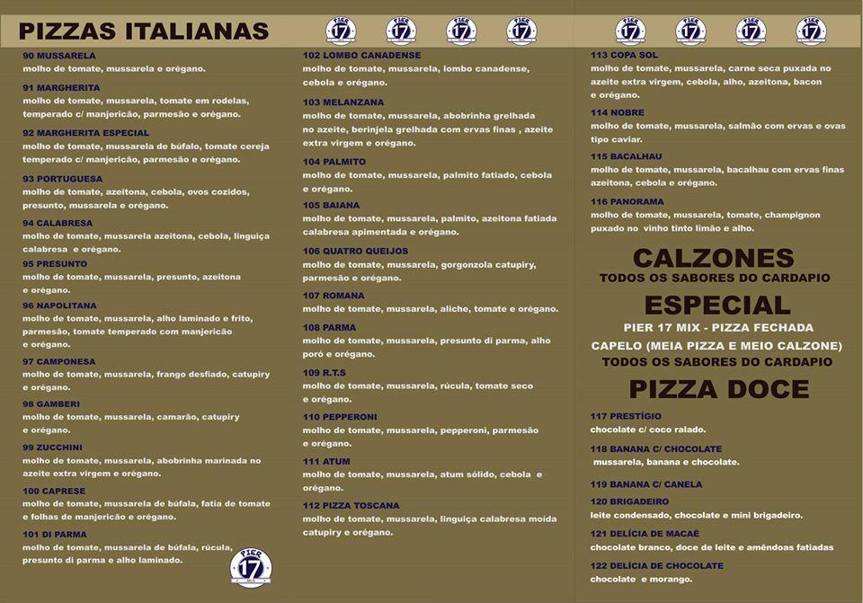 Pier 17 Mix menu