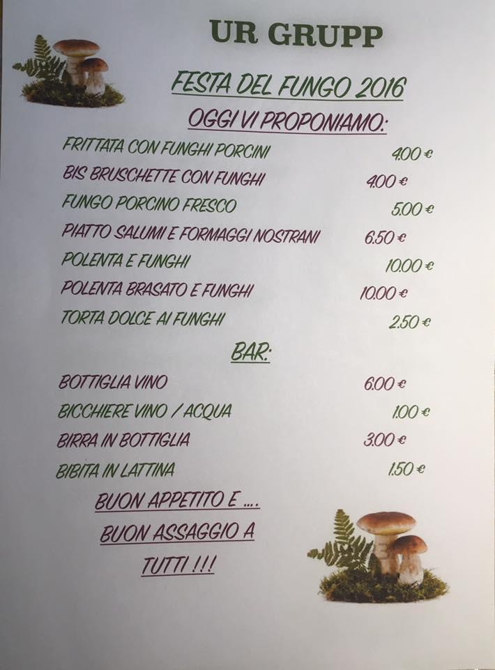 Menu di Ur Grupp dal 1874 