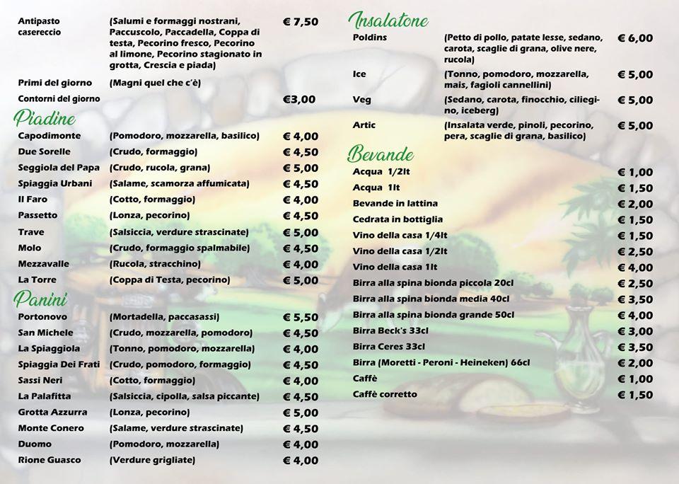 Menu di Stuzzicheria Mangia e Bevi 