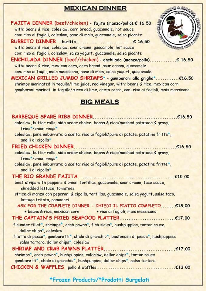 Menu di Bobe's The Getaway 