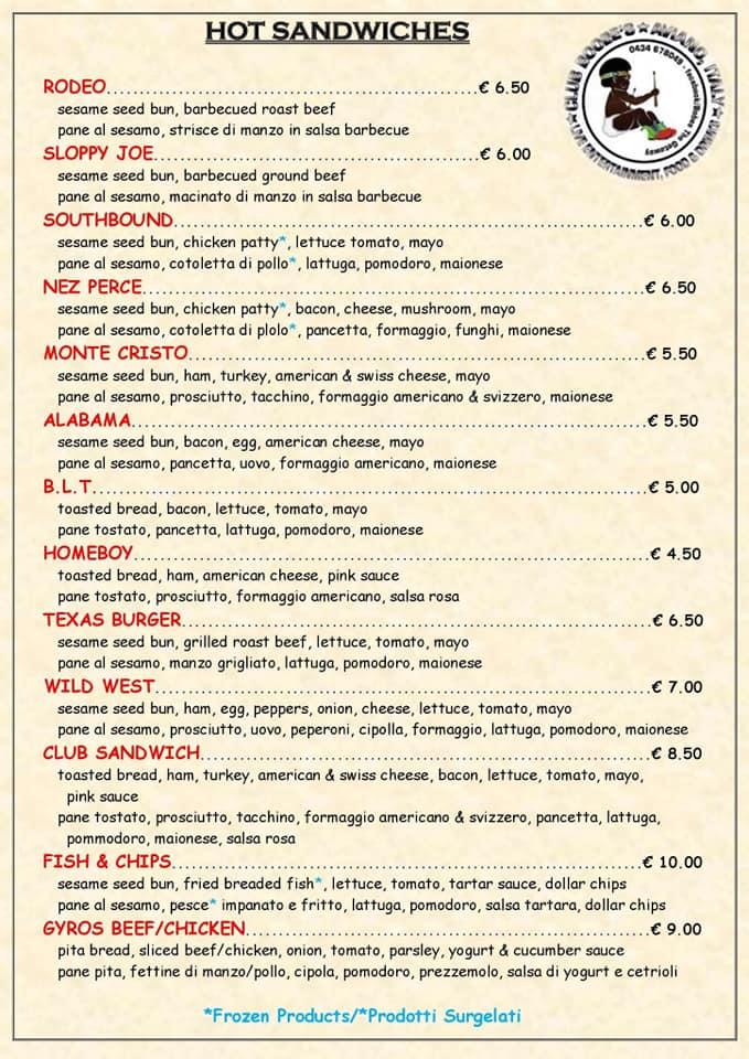 Menu di Bobe's The Getaway 