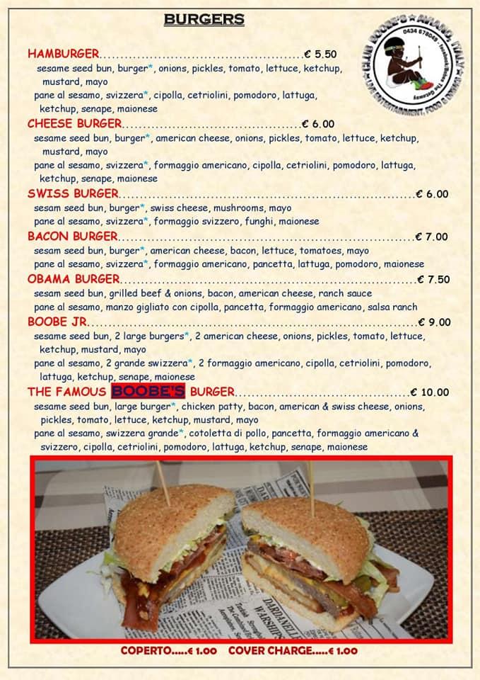 Menu di Bobe's The Getaway 