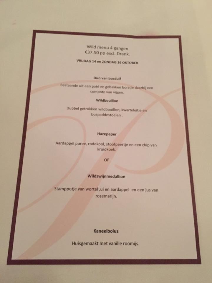 Restaurant Pardon menu