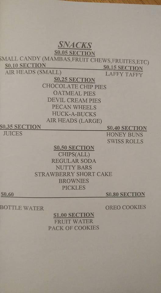 The Pit Stop10 menu