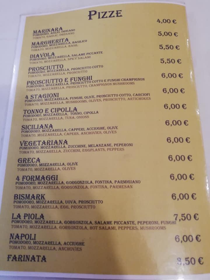 Menu di J'amis d'la Piola 