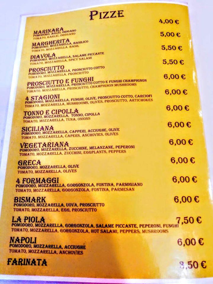 Menu di J'amis d'la Piola 