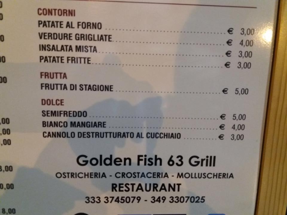 Menu di Golden Fish 63 Grill 