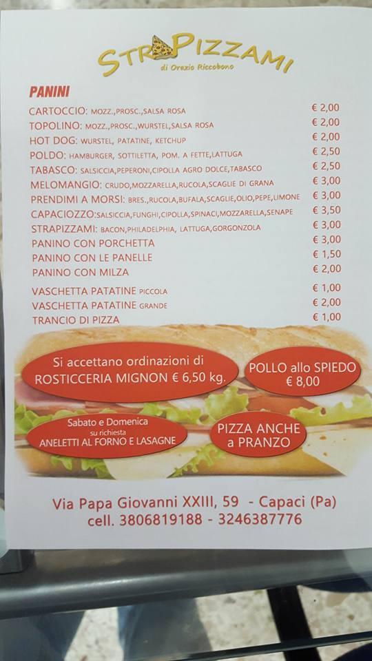 Menu di Strapizzami di Orazio riccobono 
