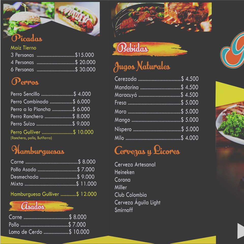 Carta de Gulliver's Food