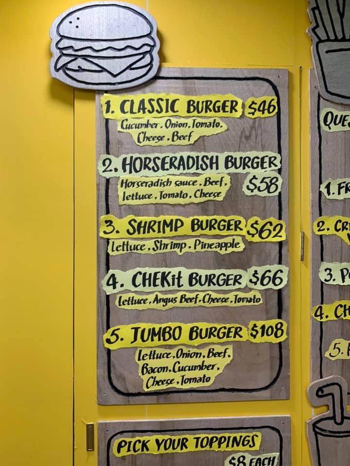 CHEKitBurger TaiPo メニュー