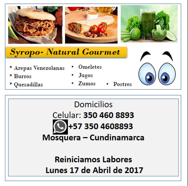 Syropo menu