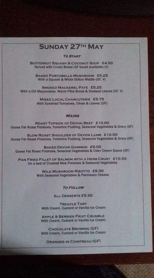 The George menu