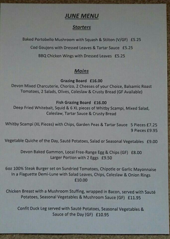 The George menu