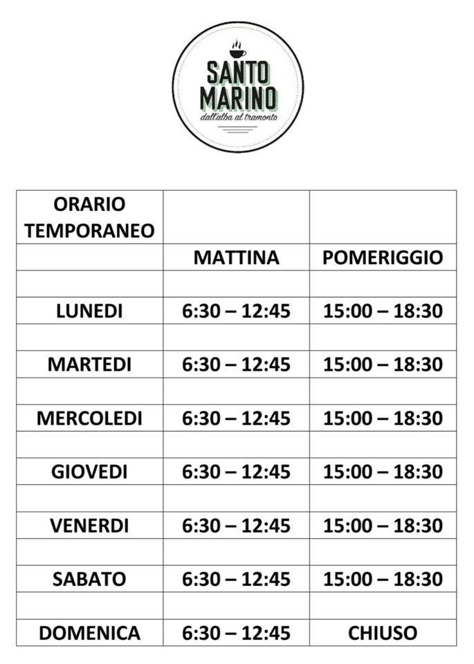 Menu di Bar Santo marino 