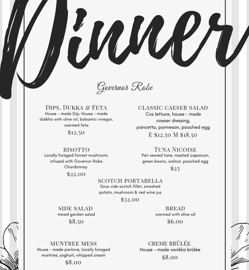 The Attic House menu