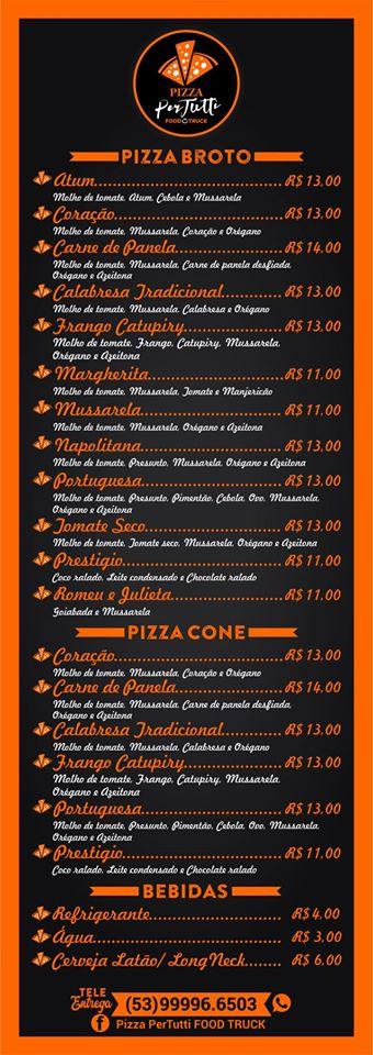 Pizza PerTutti FOOD TRUCK cardápio