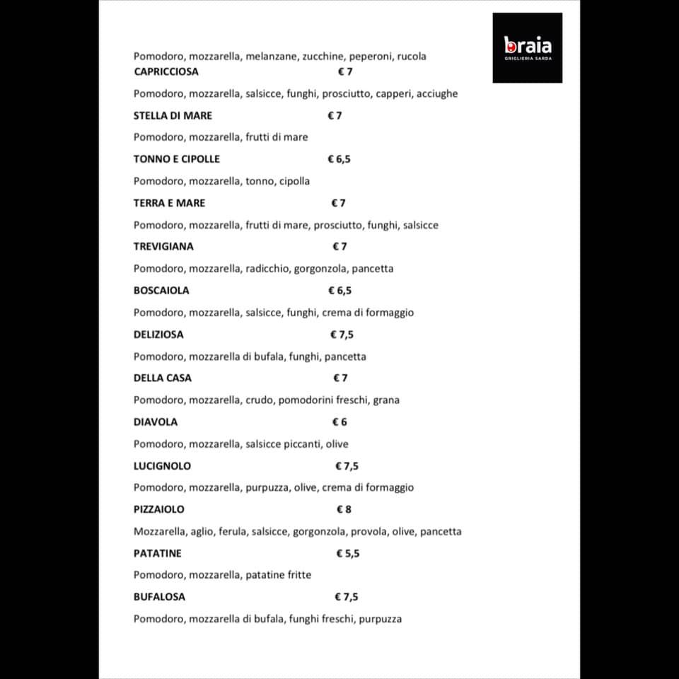 Menu di BRAIA 