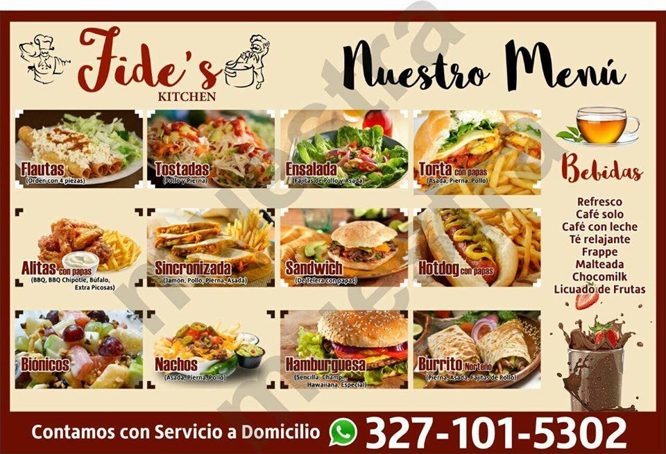 Fide's Kitchen menu
