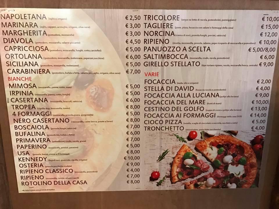 Menu di Osteria Numero Cento Curti 