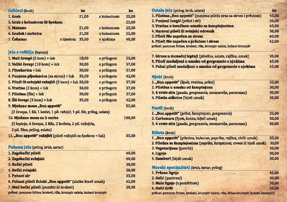 Menu di Catering Bon appetit 