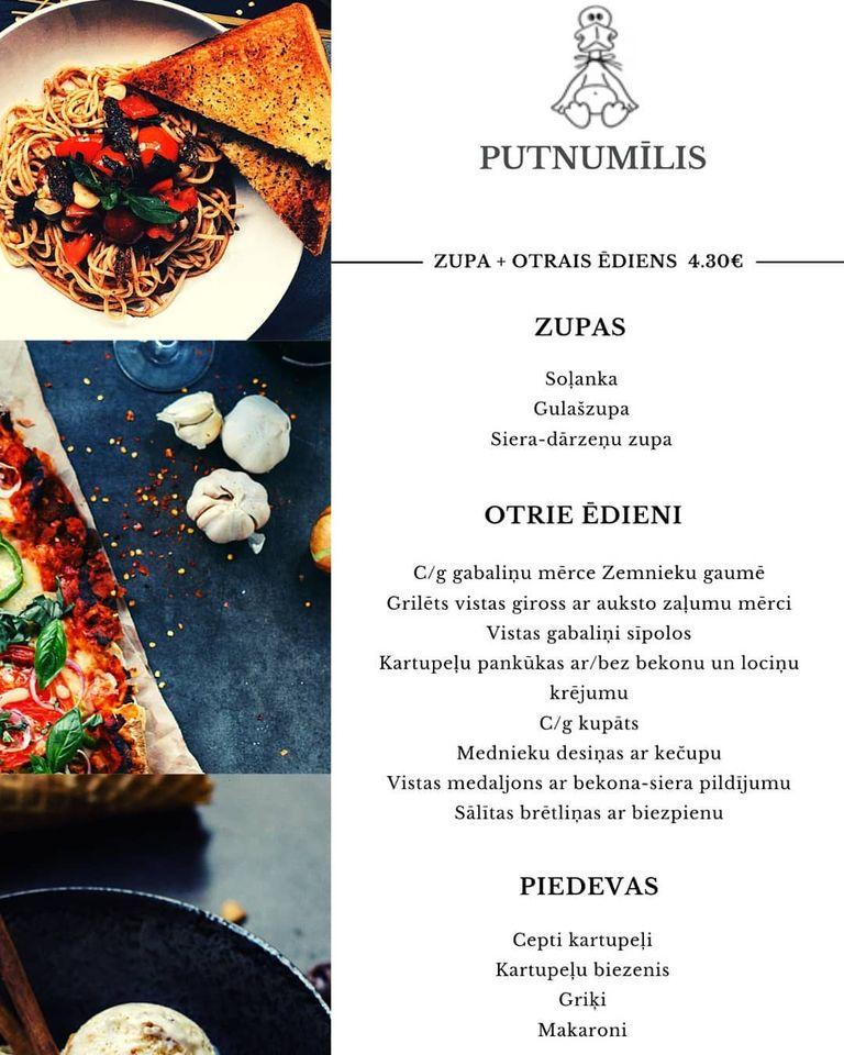 Putnumīlis Speisekarte