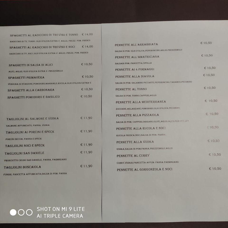Menu di Spaghetteria Salgarda 