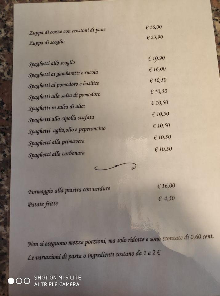 Menu di Spaghetteria Salgarda 
