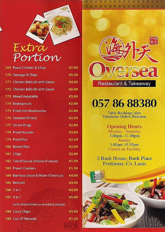 Oversea Restaurant menu