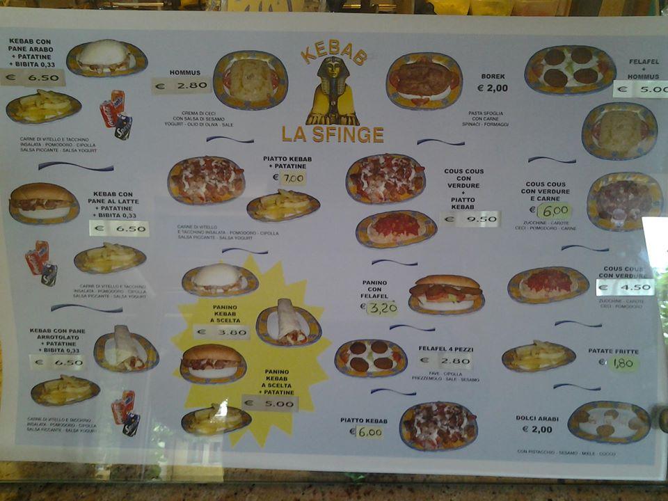 Menu di Kebab La Sfinge 