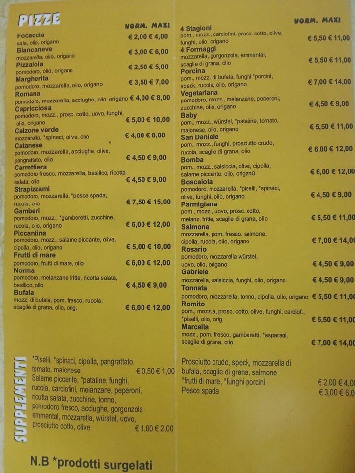 Menu di Pizzeria Strapizzami Di Brancato Francesco 