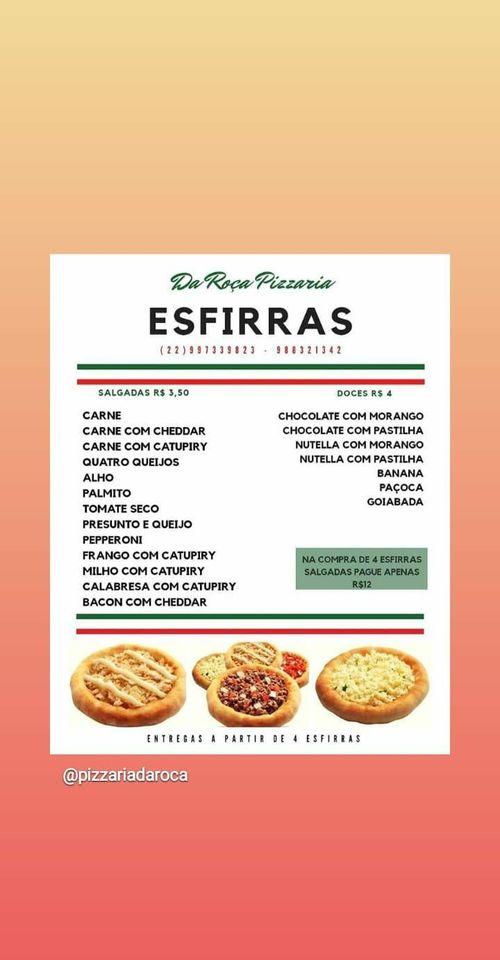 Da Roça pizzaria - Porciúncula cardápio